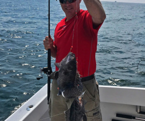 Double Hookup on Sea Bass with Southbound Fishing Charters