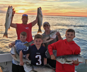 Family striper fishing trip with Southbound Fishing Charters out of Waterford, CT